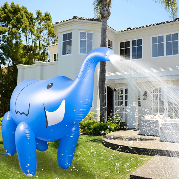 充气喷水大象户外庭院夏季泳池派对水上玩具,适合后院使用-1