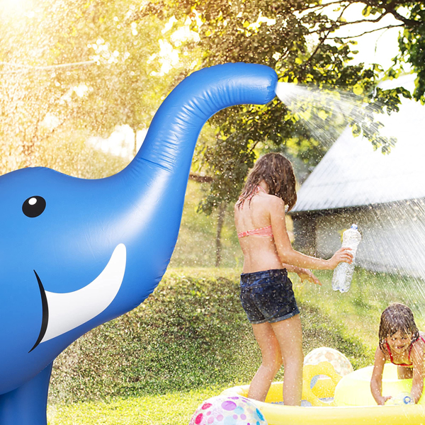 充气喷水大象户外庭院夏季泳池派对水上玩具,适合后院使用-2
