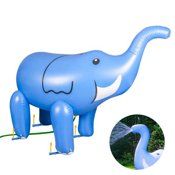 充气喷水大象户外庭院夏季泳池派对水上玩具,适合后院使用-12