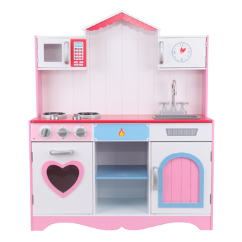 儿童(女孩)粉色木质厨房玩具