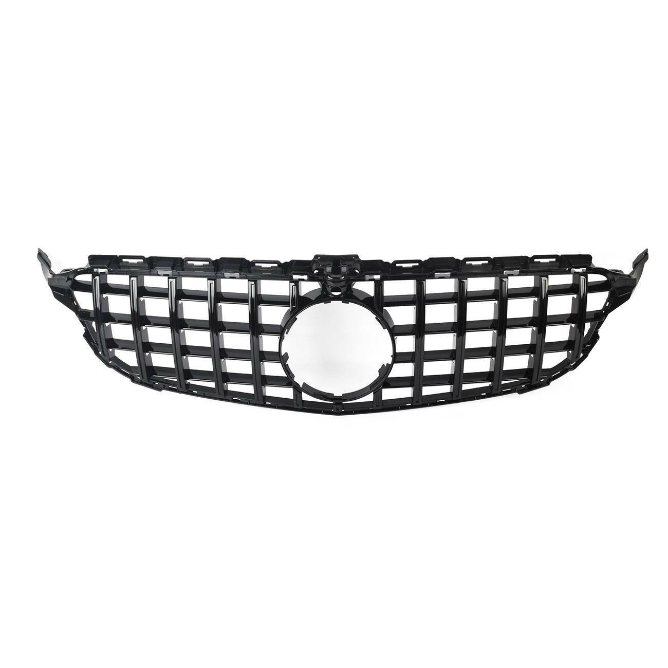 LEAVAN All Black W/ Camera GT R Grille fit Mercedes-Benz W205 C-CLASS 2015-2018