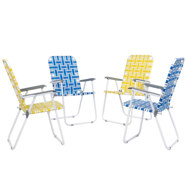 2pcs 湛蓝和白条纹相间 沙滩椅 钢管 PP织带 55*62*92.5cm 120kg N001-38