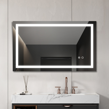 40英寸LED照明浴室壁挂镜，具有高流明+防雾单独控制+调光功能