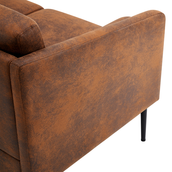 棕色 烫金布 室内双人沙发 134*71*74cm 两人位围椅 带靠枕 N101-18