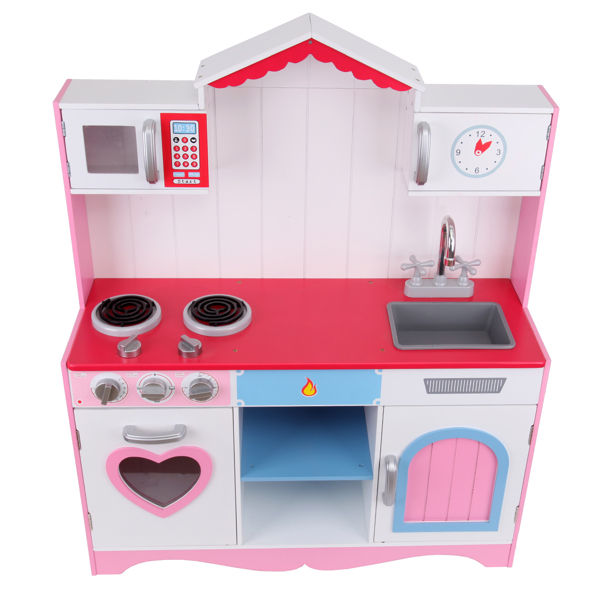 儿童(女孩)粉色木质厨房玩具-5