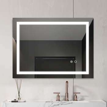 LED照明浴室壁挂镜，高流明+防雾单独控制+调光功能