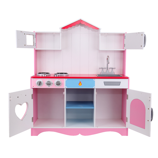 儿童(女孩)粉色木质厨房玩具-4