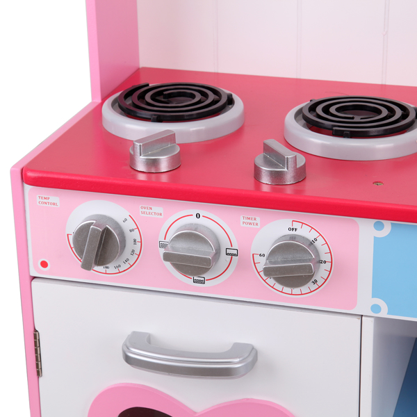儿童(女孩)粉色木质厨房玩具-6