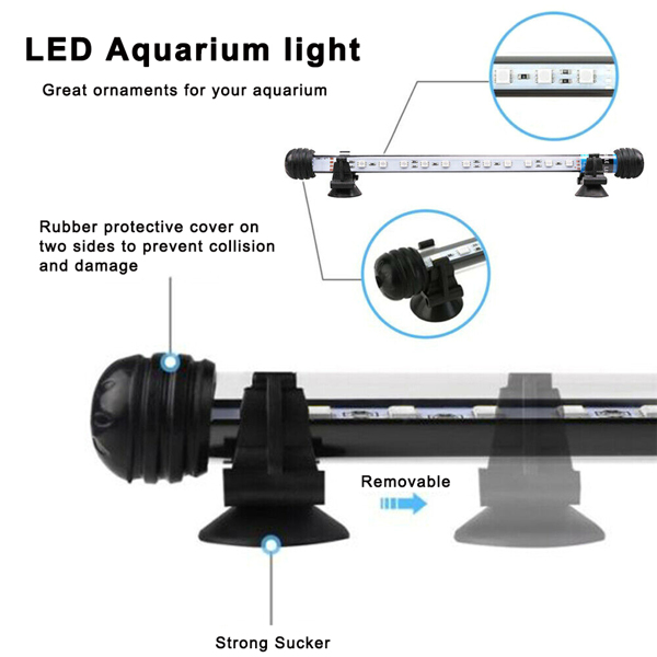 (带电)MF款RGB鱼缸遥控玻璃潜水灯美规 28cm-3