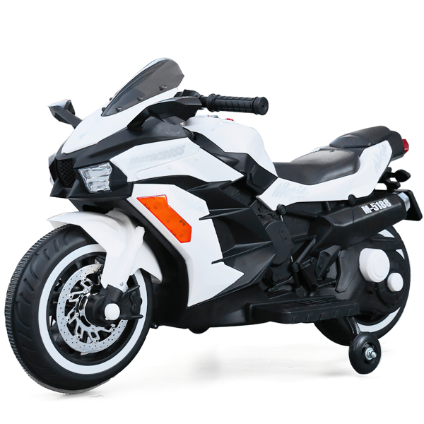 12V 电池摩托车，2 轮摩托车儿童可充电乘坐汽车电动车摩托车--白色-10