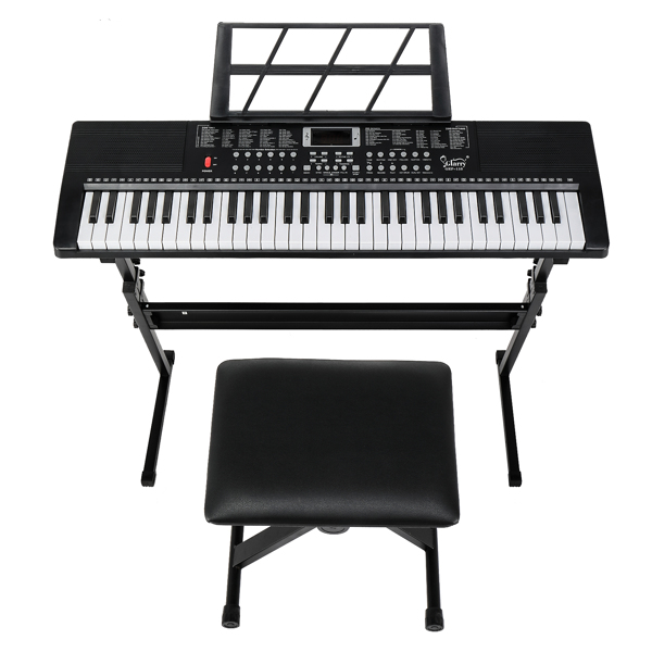 【AM不售卖】Glarry GEP-110（BD-663） 61键 电子琴+支架+琴凳套装 黑色-1