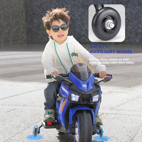 12V 电池摩托车，2 轮摩托车儿童可充电骑乘汽车电动车摩托车--蓝色-13