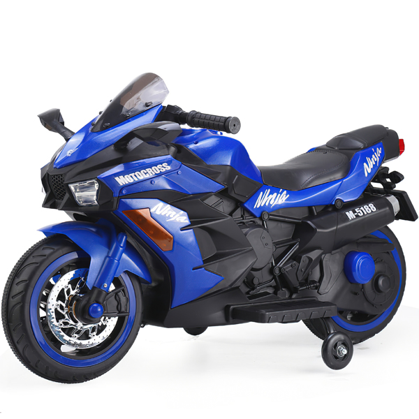 12V 电池摩托车，2 轮摩托车儿童可充电骑乘汽车电动车摩托车--蓝色-10