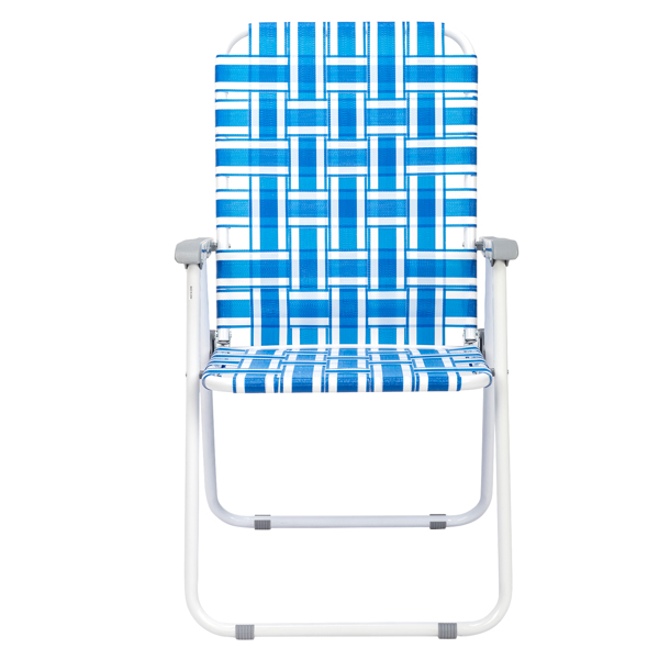 2pcs 湛蓝和白条纹相间 沙滩椅 钢管 PP织带 55*62*92.5cm 120kg N001-8