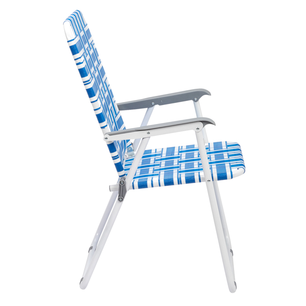 2pcs 湛蓝和白条纹相间 沙滩椅 钢管 PP织带 55*62*92.5cm 120kg N001-10