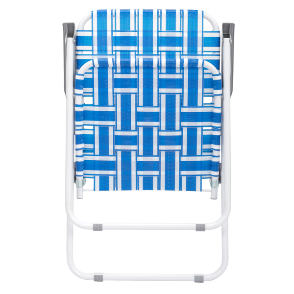2pcs 湛蓝和白条纹相间 沙滩椅 钢管 PP织带 55*62*92.5cm 120kg N001-13