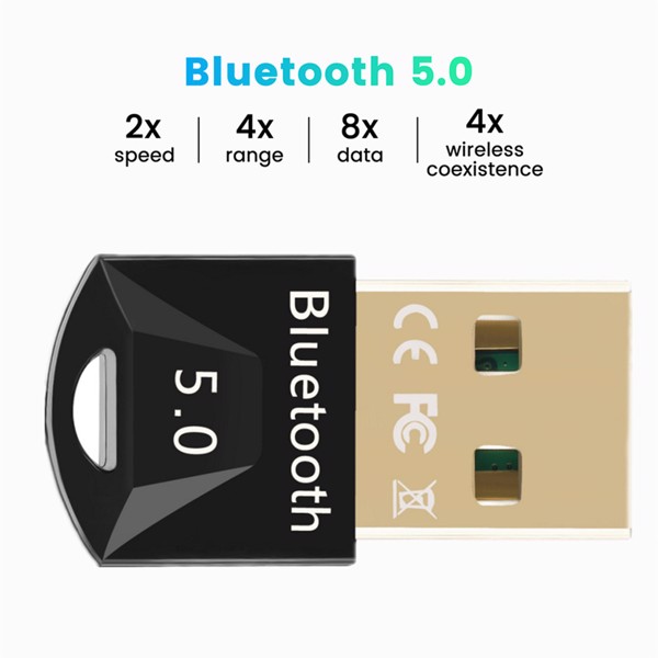 USB 5.0 蓝牙 适配器 接收器 无线蓝牙加密狗 高速发射器 无线USB适配器,适用于计算机 PC 笔记本电脑,跨境爆款-3