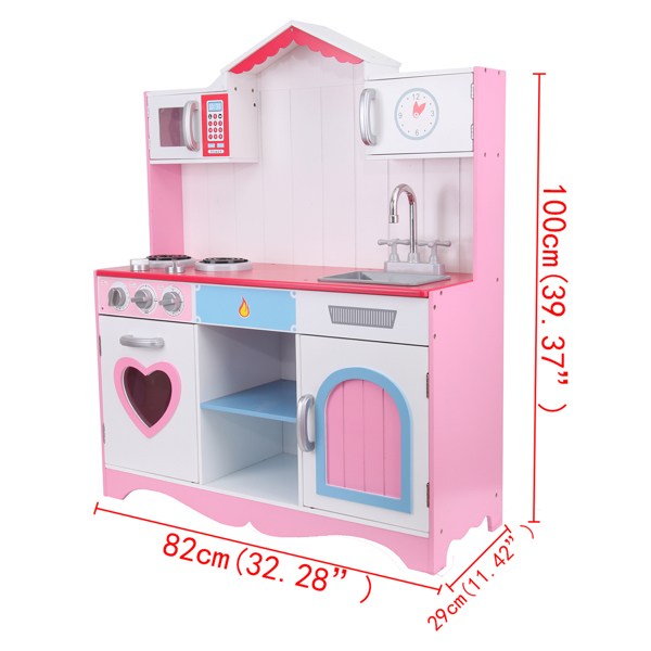 儿童(女孩)粉色木质厨房玩具-2