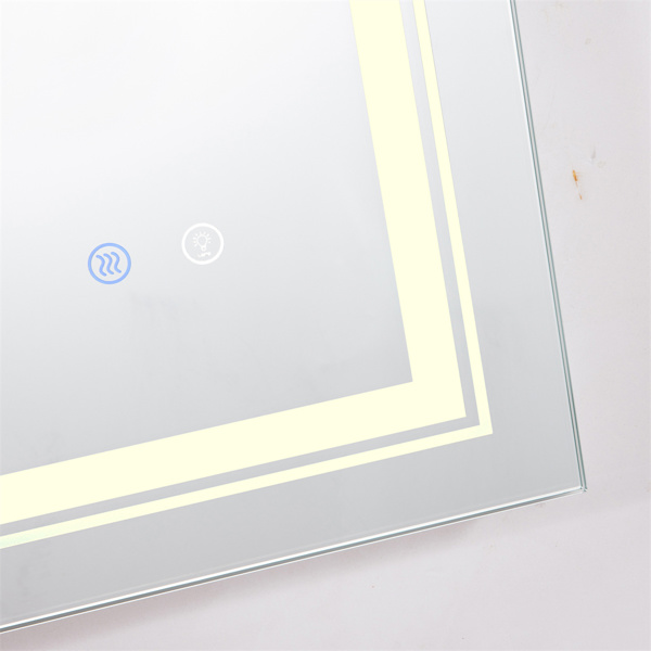 32英寸LED照明浴室壁挂式镜子，具有高流明+防雾单独控制+调光功能-19