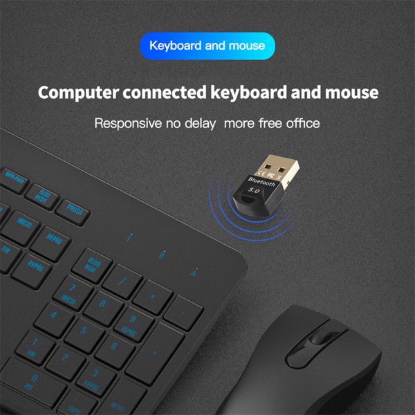 USB 5.0 蓝牙 适配器 接收器 无线蓝牙加密狗 高速发射器 无线USB适配器,适用于计算机 PC 笔记本电脑,跨境爆款-6