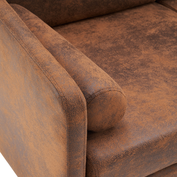 棕色 烫金布 室内双人沙发 134*71*74cm 两人位围椅 带靠枕 N101-24