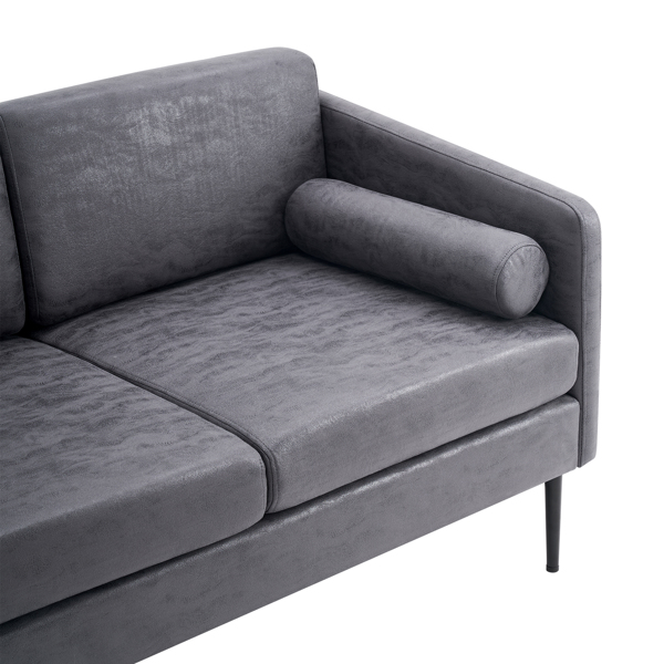 深灰色 烫金布 室内双人沙发 134*71*74cm 两人位围椅  带靠枕 N101-16