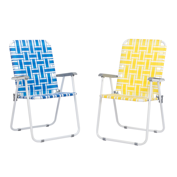 2pcs 湛蓝和白条纹相间 沙滩椅 钢管 PP织带 55*62*92.5cm 120kg N001-16
