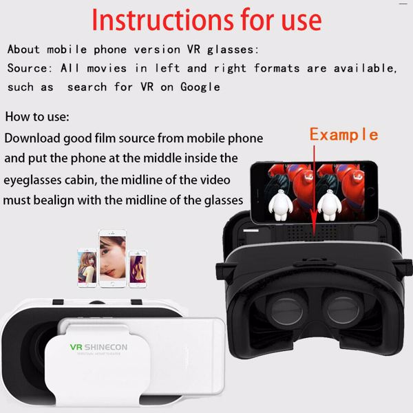 虚拟现实 VR 3d 眼镜带遥控 4.7-6" Android iOS iPhone 三星-2