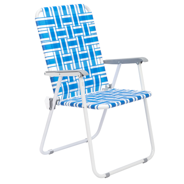 2pcs 湛蓝和白条纹相间 沙滩椅 钢管 PP织带 55*62*92.5cm 120kg N001-11