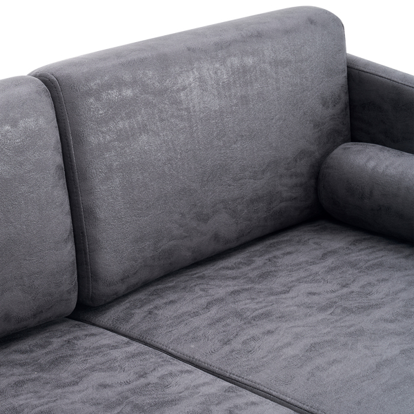 深灰色 烫金布 室内双人沙发 134*71*74cm 两人位围椅  带靠枕 N101-10