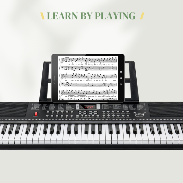 【AM不售卖】Glarry GEP-110（BD-663） 61键 电子琴+支架+琴凳套装 黑色-16