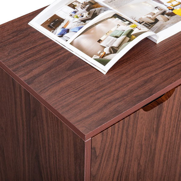 深棕色 密度板贴PVC 六抽一大格五小格 木制文件柜 N001-13