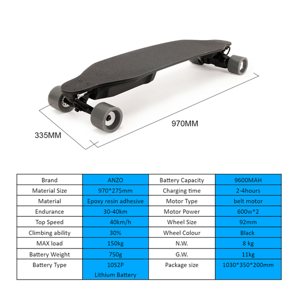 便宜的易学双驱皮带电机电动滑板可用于日常交通休闲约会电动长板-15