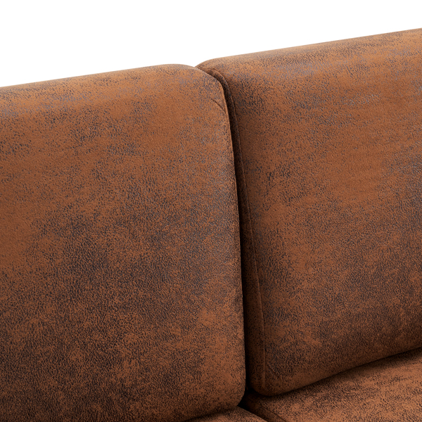 棕色 烫金布 室内双人沙发 134*71*74cm 两人位围椅 带靠枕 N101-22