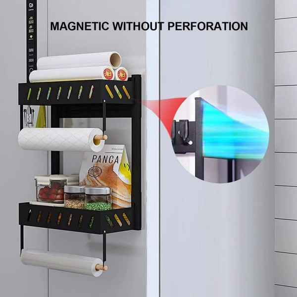 冰箱磁性香料架，强磁性冰箱架，耐用冰箱香料架，冰箱多用途磁铁架，厨房组织磁性冰箱收纳架-3