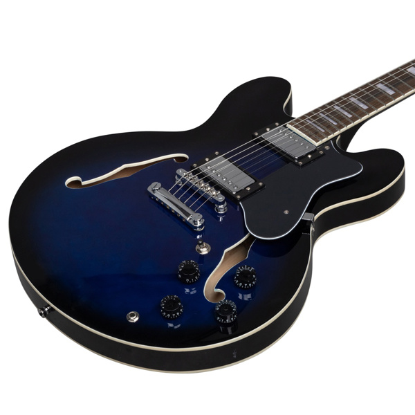 【AM不售卖】Glarry GGS101 双线圈拾音器 黄酸枝指板 爵士电吉他 化蓝色 S101-37