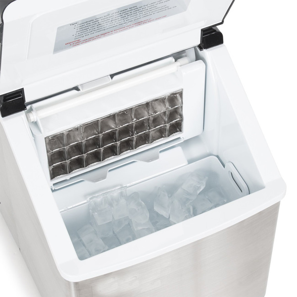 台面制冰机，便携式制冰机台面，一次制作 24 块冰，银色-15