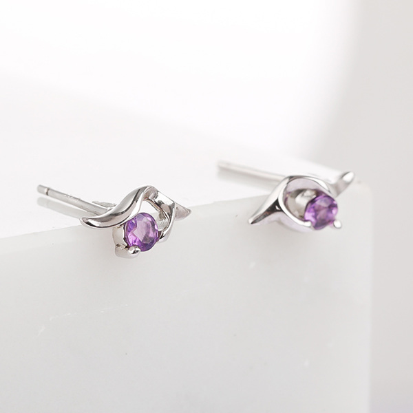 s925紫水晶耳钉-4