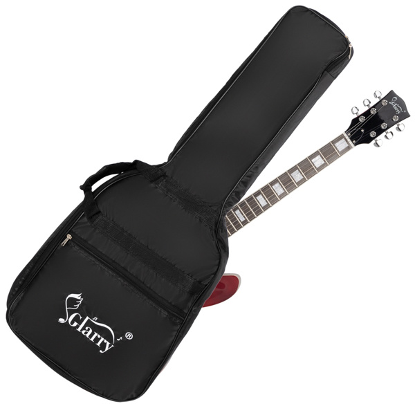 【AM不售卖】Glarry GIZ101 双线圈拾音器 黄酸枝指板 爵士电吉他 透明酒红 S101-11