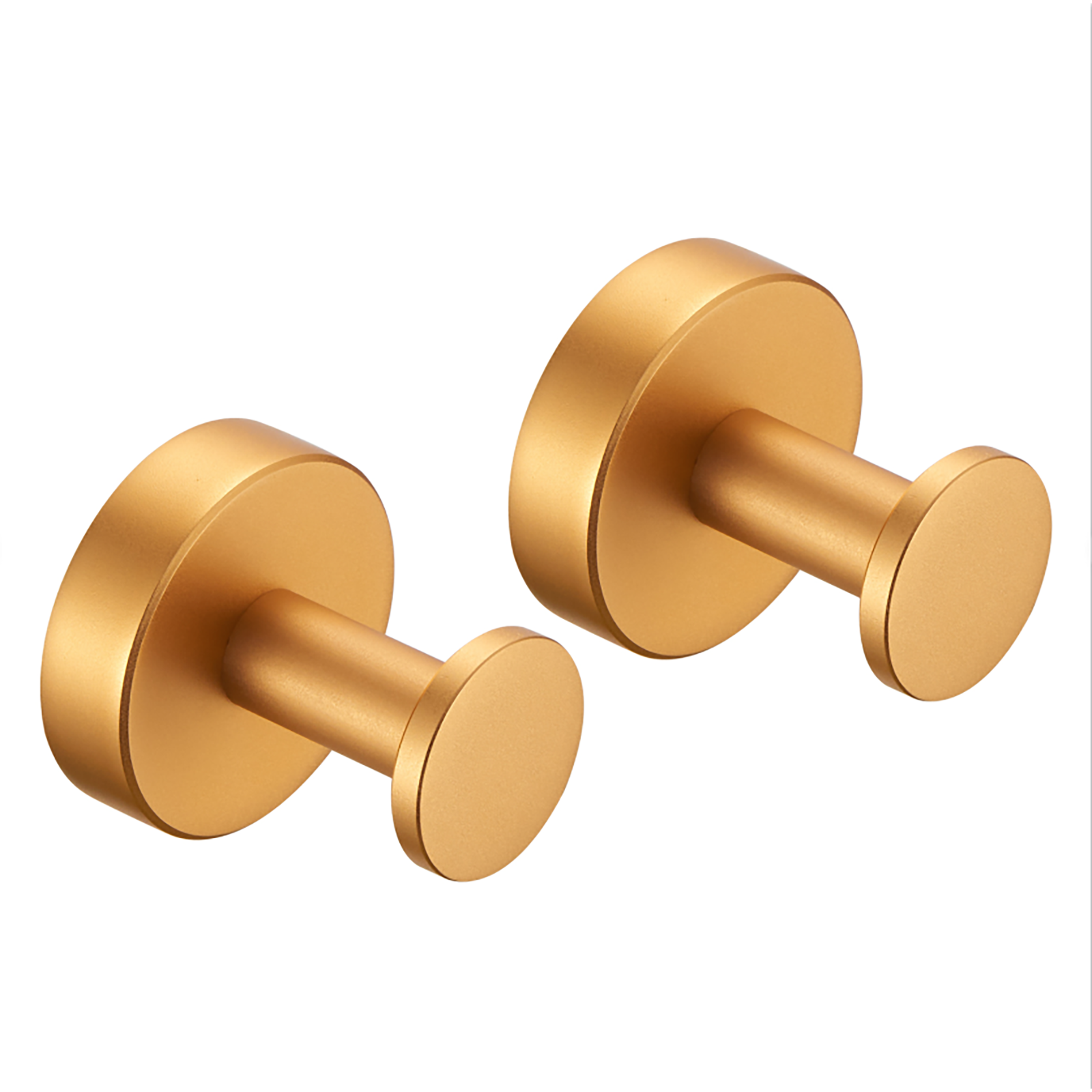 Round Base Wall Hanging Towel Hook with Screws- Brushed Gold Coat Hook, 2 Pack, for Entry Shoe Cabinet, Wardrobe Bathroom Bedroom Furniture Hardware