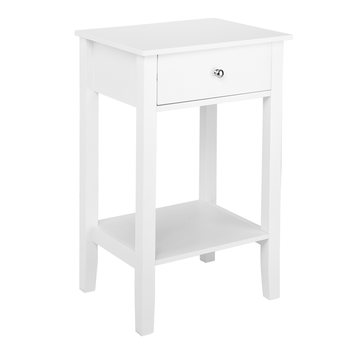 FCH  Two-layer Bedside Table Coffee Table with Drawer White