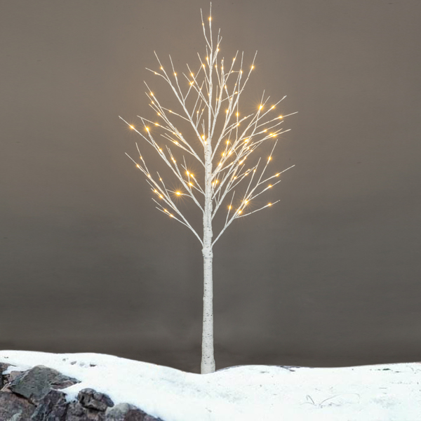 5ft 雪树不带叶 72LED灯 白色 圣诞树 PVC树枝铁支架 N101 英国 德国 法国-18