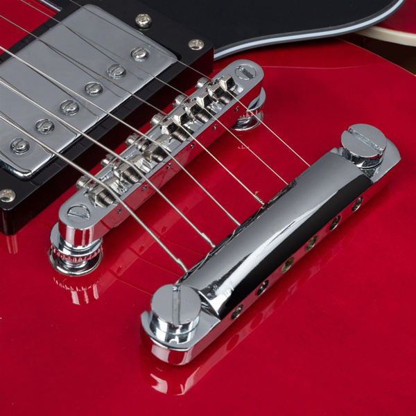 【AM不售卖】Glarry GGS101 双线圈拾音器 黄酸枝指板 爵士电吉他 红色 S101-21