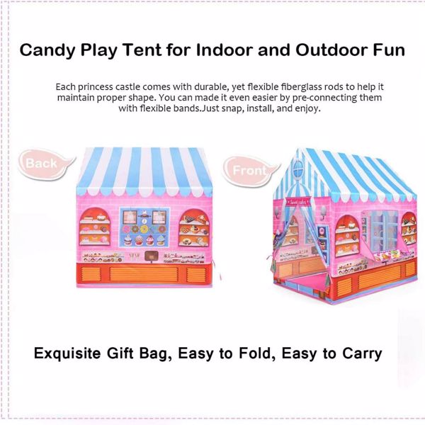 儿童游戏糖果帐篷，幼儿可折叠游戏屋，男孩和女孩的礼物(周末不发货，谨慎下单）-4