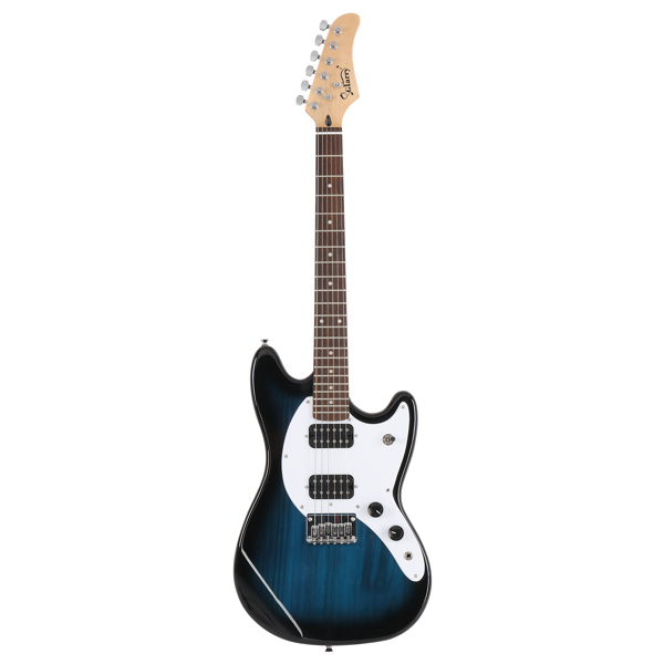 【AM不售卖】Glarry GMF 双-双拾音器 黄酸枝指板 化蓝色-白护板 MF电吉他-10