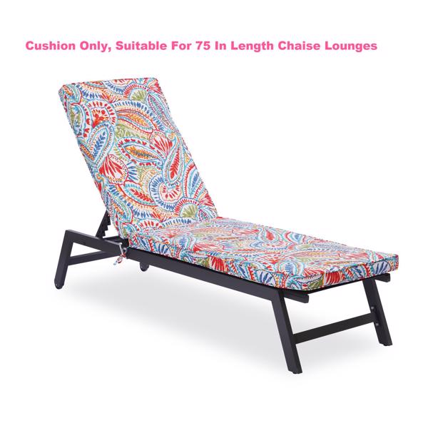 户外躺椅坐垫座椅替换坐垫，适合75英寸长躺椅躺床（花色）-9