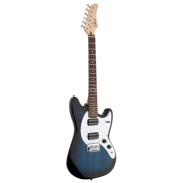【AM不售卖】Glarry GMF 双-双拾音器 黄酸枝指板 化蓝色-白护板 MF电吉他-12