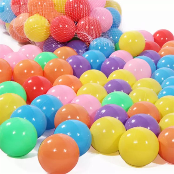 100 件装儿童坑球，塑料游戏球补充球，不含邻苯二甲酸盐和 BPA，包括一个可重复使用的储物袋，送给幼儿和儿童的礼物(周末不发货，谨慎下单）-4
