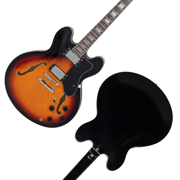 【AM不售卖】Glarry GGS101 双线圈拾音器 黄酸枝指板 爵士电吉他 日落色 S101-20