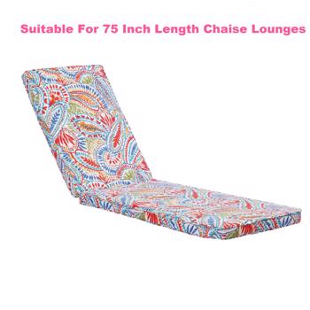 户外躺椅坐垫座椅替换坐垫，适合75英寸长躺椅躺床（花色）